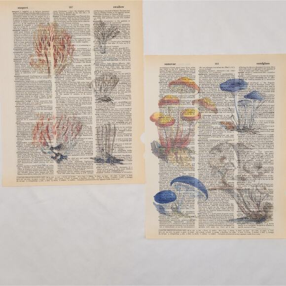 Mushroom Dictionary Prints 2, Colorful Mushroom Prints, Book Page Prints - Picture 3 of 6